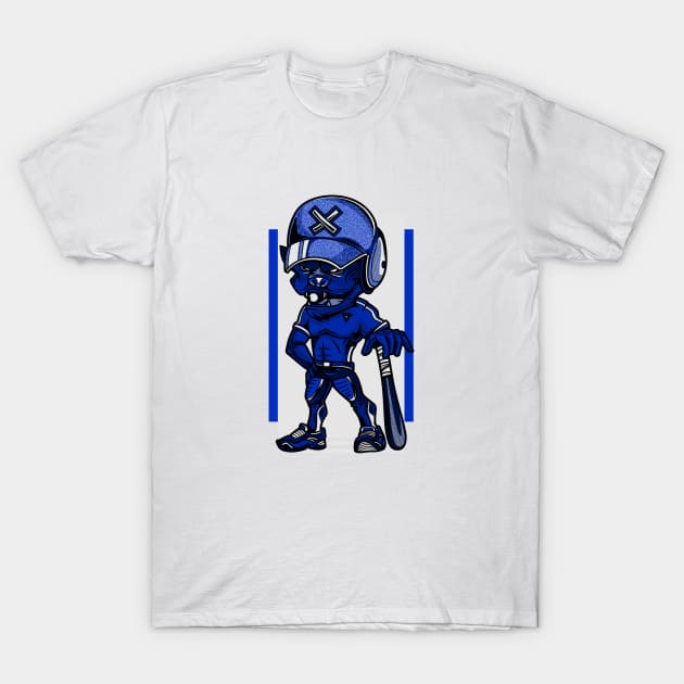 Funny Baseball t shirt of an Alien holding his waist and a Baseball Stick T-Shirt by Eddie's Space